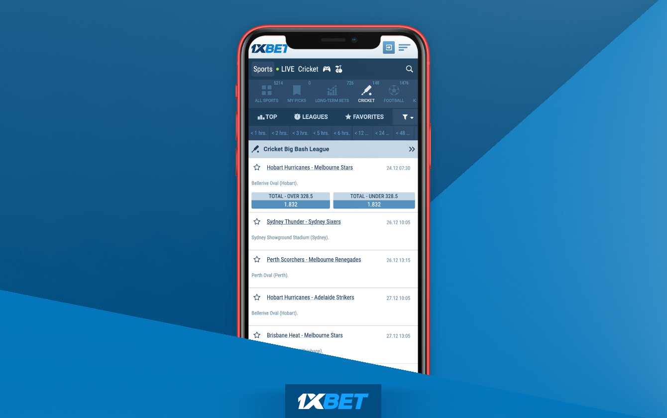 Detailed information about Betting options in 1xbet app