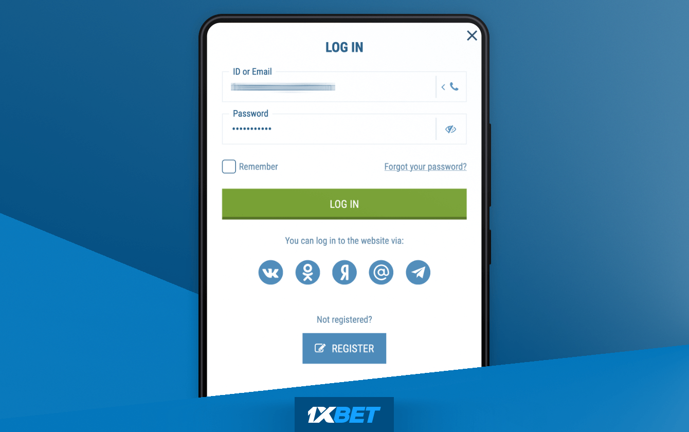 Through the app 1xbet you can register with and get into a personal cabinet