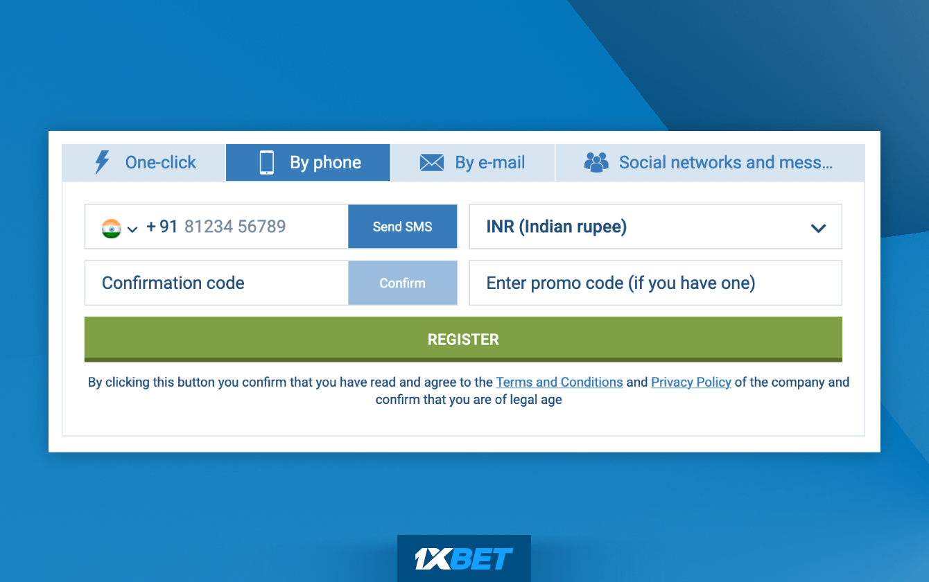 Detailed information on how to register on the site 1xbet with confirmation by sms